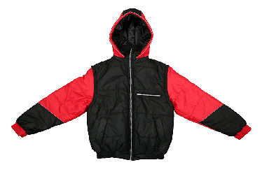 Куртка комбинированная без вышивки (красная с черным) размер 52