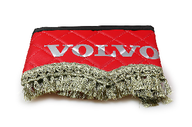 Ламбрекен лобового стекла и угол VOLVO эко-кожа (Красный с золотым)