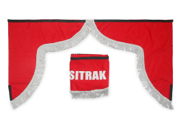 Ламбрекен лобового стекла и угол Sitrak (польская ткань) Красный