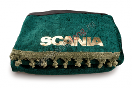 Шторы комплект SCANIA 3 Зеленые (шторы на лобовое и спальник, ламбрекен на лобовое и спальник)