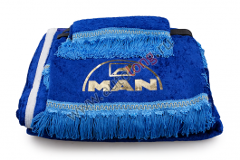 Шторы комплект MAN TGA Синие (шторы на лобовое и спальник, ламбрекен на лобовое и спальник)