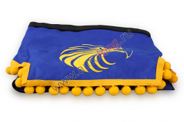 Ламбрекен лобового стекла и угол ОРЕЛ (польская ткань) Синий с желтым