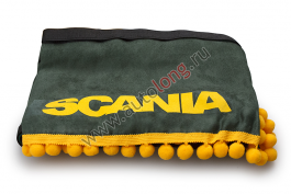 Ламбрекен лобового стекла и угол Scania (польская ткань) Зеленый с желтым