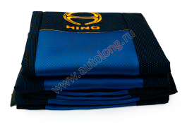 Чехол-сиденья ЭКО КОЖА Комбинированный (Синий) HINO-500