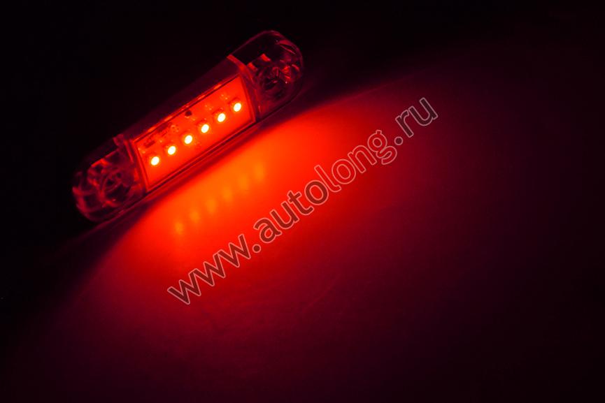 Габарит светодиодный однорядный Samsung MINI Красный 6 LED
