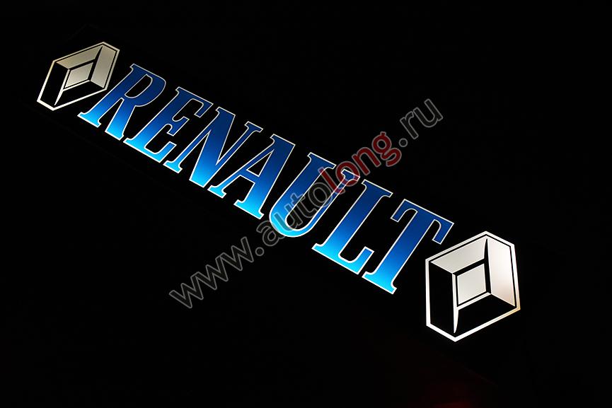 Табличка светящаяся в спальник RENAULT Прямоуг (24V)  Синий 20х90