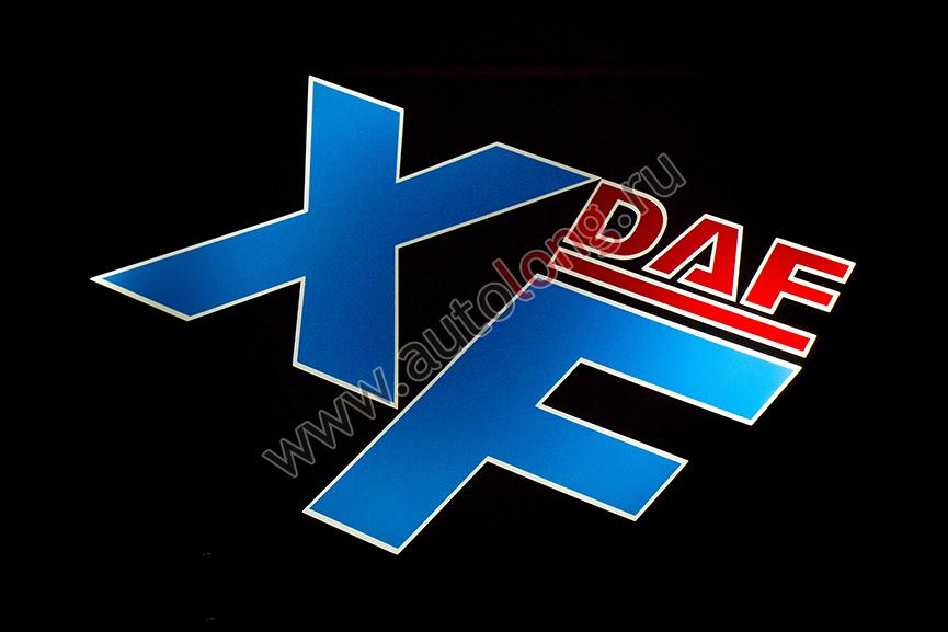 Табличка светящаяся в спальник DAF XF (24V) Сине-Красный 40х48