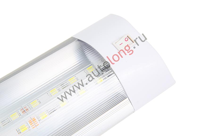 Светодиодная подсветка салона плафон с выключателем 24 V (Белый/Овал)