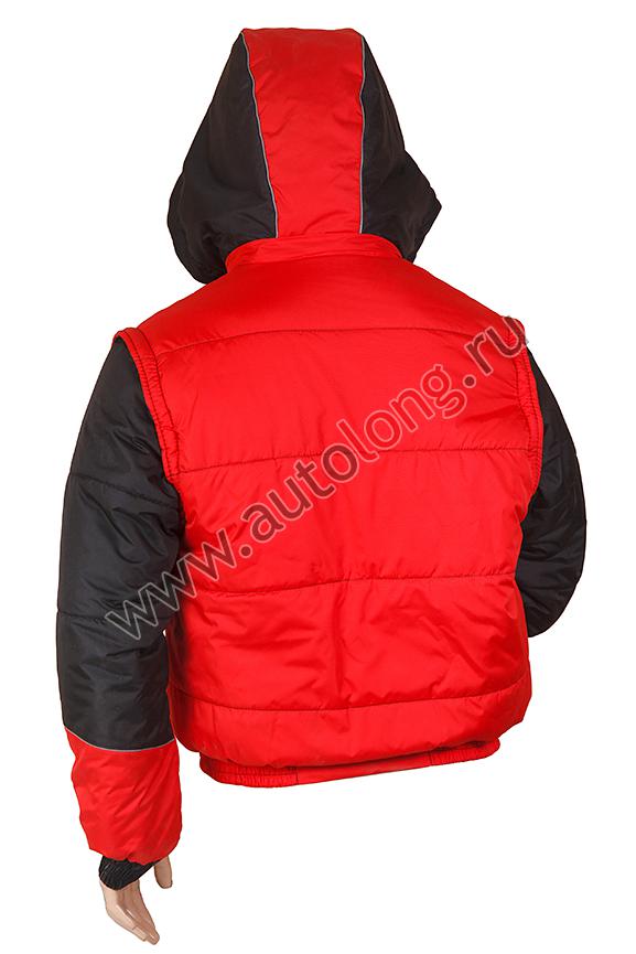 Куртка комбинированная без вышивки (48, красная)