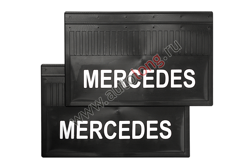 Брызговики задние 590х365 на грузовик MERCEDES (LUX) белая надпись Брызговики задние 590х365 на грузовик MERCEDES (LUX) белая надпись