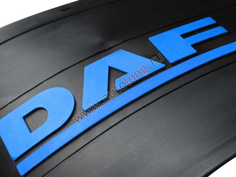 Брызговик длинномер из 2-х частей 1200*350 (черная резина) DAF (стрелка) LUX (Синяя надпись) Брызговик длинномер из 2-х частей 1200*350 (черная резина) DAF (стрелка) LUX (Синяя надпись)