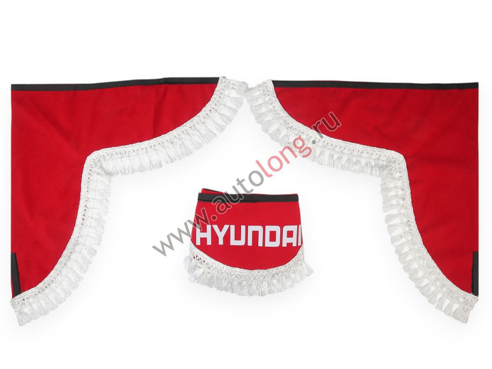 Ламбрекен лобового стекла и угол HYUNDAI (польская ткань) Красный Ламбрекен лобового стекла и угол HYUNDAI (польская ткань) Красный
