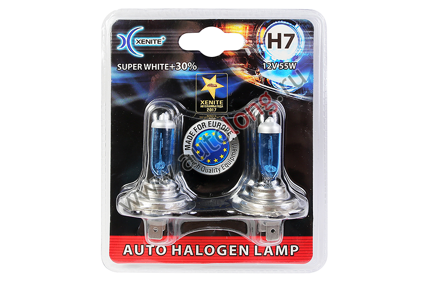 Лампа галогеновая 12V Xenite H7 (PX26d) Super white, 2 шт.