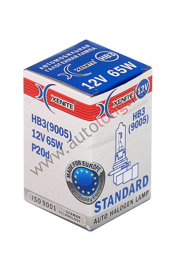 Лампа галогеновая 12В Xenite Standard 9005 (P20d) 65W Лампа галогеновая 12В Xenite Standard 9005 (P20d) 65W