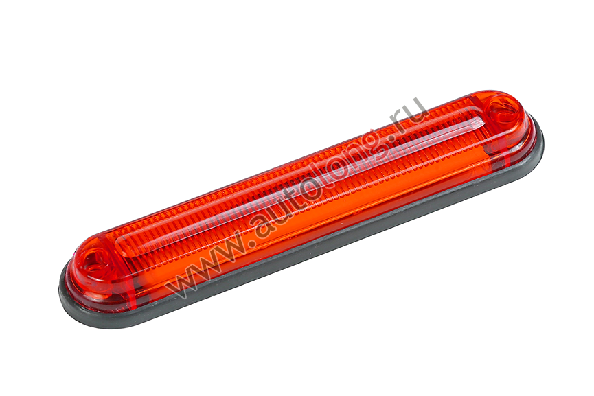 Красный светодиодный габарит SLIM 2 полосы NEON рифленый (24V)