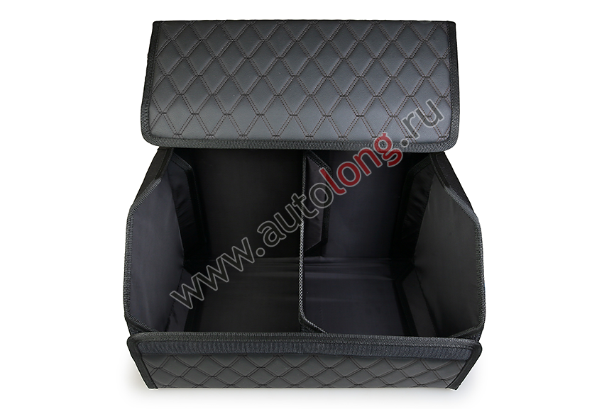 Органайзер в багажник из эко кожи FOR CARS (р-р М 50*31*31 см) двойной ромб (черный)