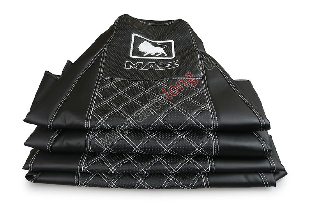  сиденья МАЗ (премиум) Кожа Кожа (2 высоких сидения) (М02) черная .