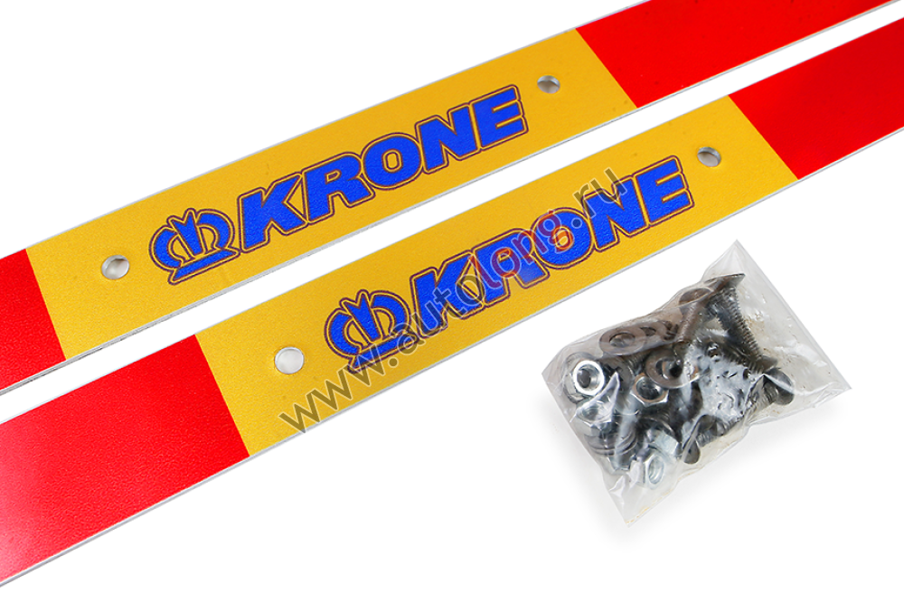 Планка крепления брызговика светоотражающая KRONE 400 мм красно-желтая ...