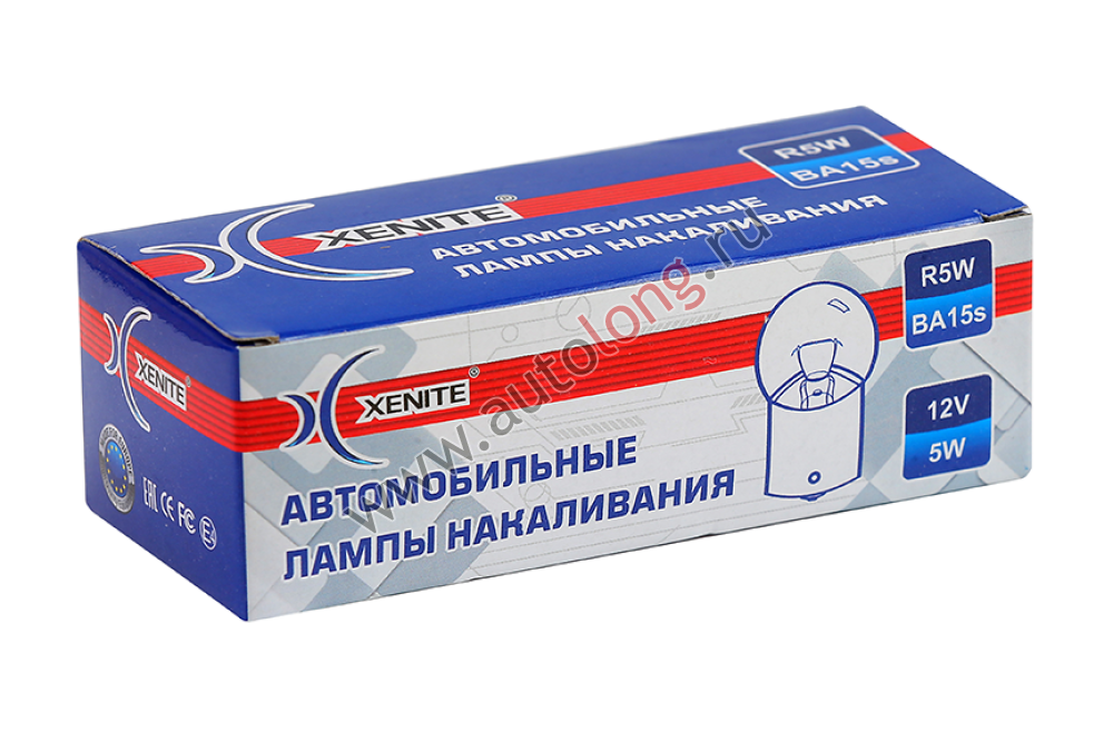 Лампа накаливания Xenite 12В R5W (BA15s) Лампа накаливания Xenite 12В R5W (BA15s)
