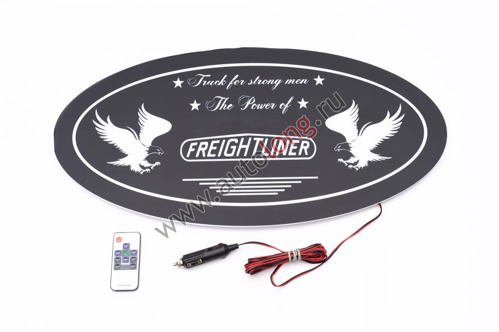 Табличка панно светодиодная в спальник грузовика FREIGHTLINER 12-24 В от прикуривателя, с пультом ДУ (600*300 мм) Табличка панно светодиодная в спальник грузовика FREIGHTLINER 12-24 В от прикуривателя, с пультом ДУ (600*300 мм)