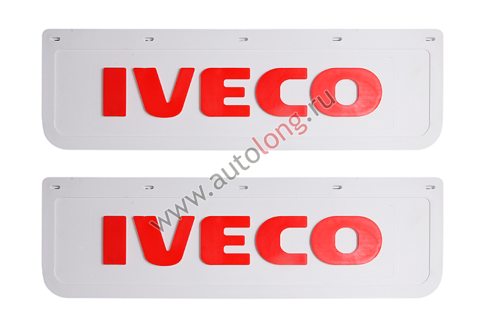 Брызговики задние IVECO белая резина LUX (красная надпись) 600*180 