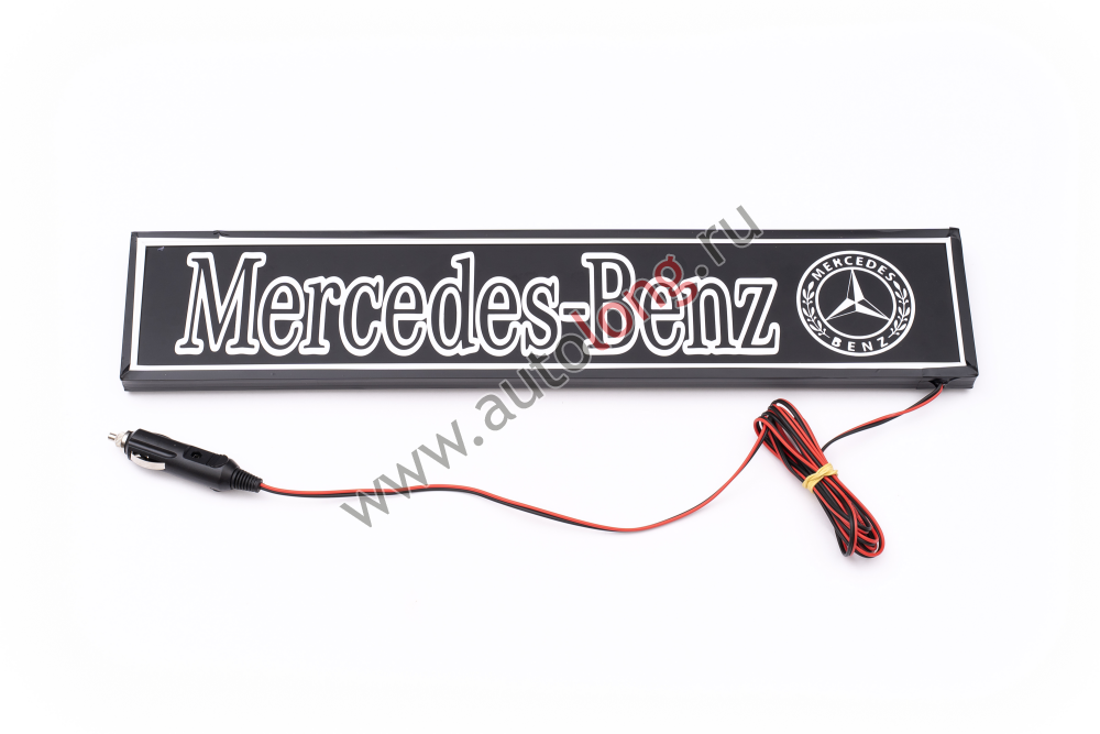 Табличка светящаяся диодная на лобовое MERCEDES 12В в прикуриватель (10х50 см) Табличка светящаяся диодная на лобовое MERCEDES 12В в прикуриватель (10х50 см)