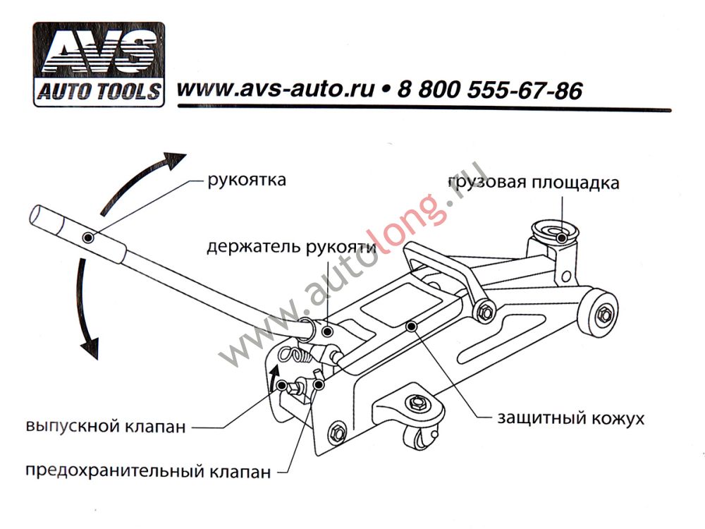 Домкрат подкатной шиномонтажный 3 тонны AVS FJ-3000H (135-500 мм) Домкрат подкатной шиномонтажный 3 тонны AVS FJ-3000H (135-500 мм)