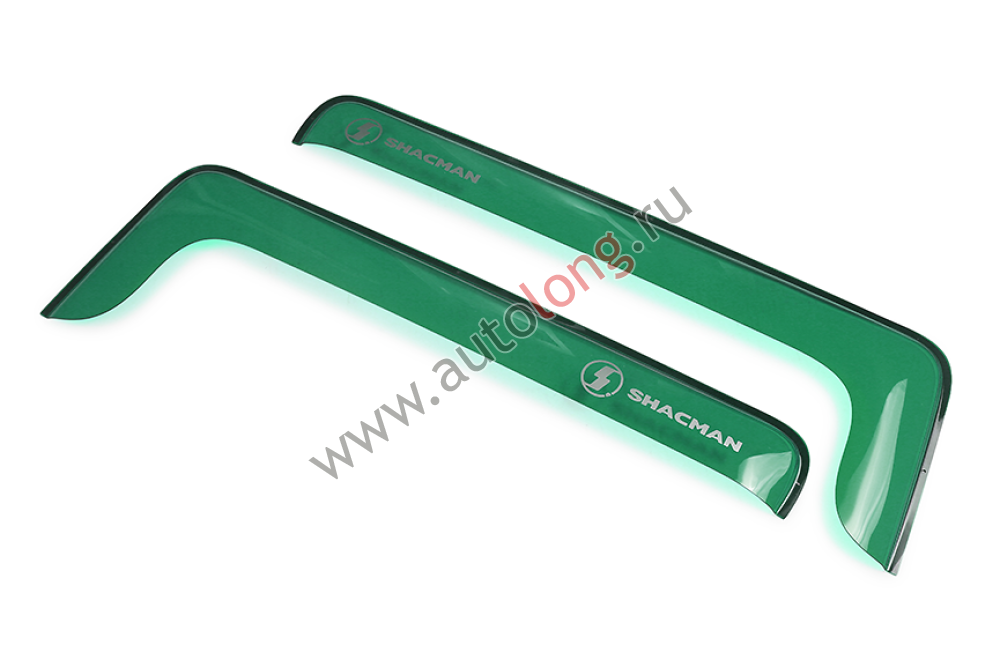 Дефлекторы боковые Shacman X/L 3000 NEW (малый угол) Зеленые накладные Дефлекторы боковые Shacman X/L 3000 NEW (малый угол) Зеленые накладные