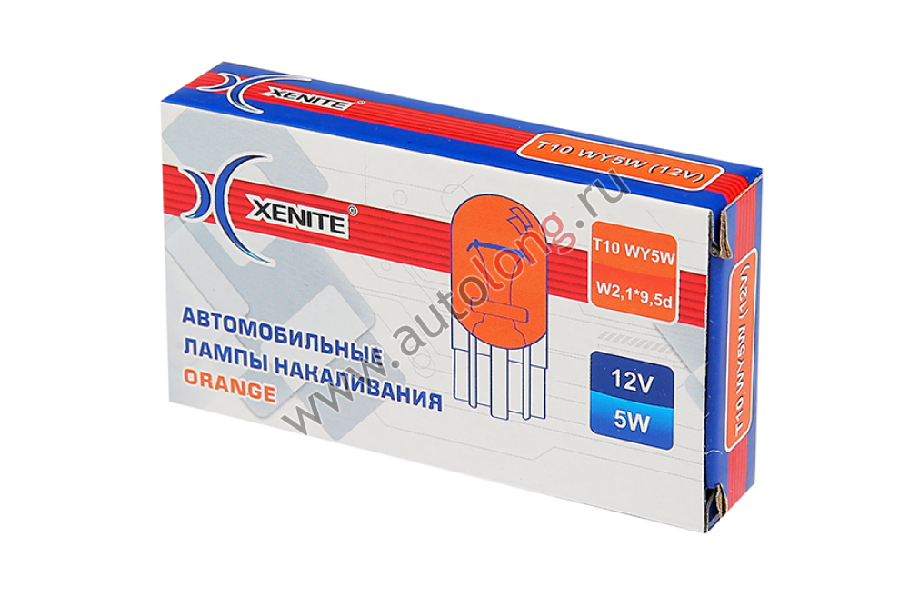 Лампа накаливания для авто 12В Xenite T10 Orange WY5W (W2.1x9.5d) Лампа накаливания для авто 12В Xenite T10 Orange WY5W (W2.1x9.5d)