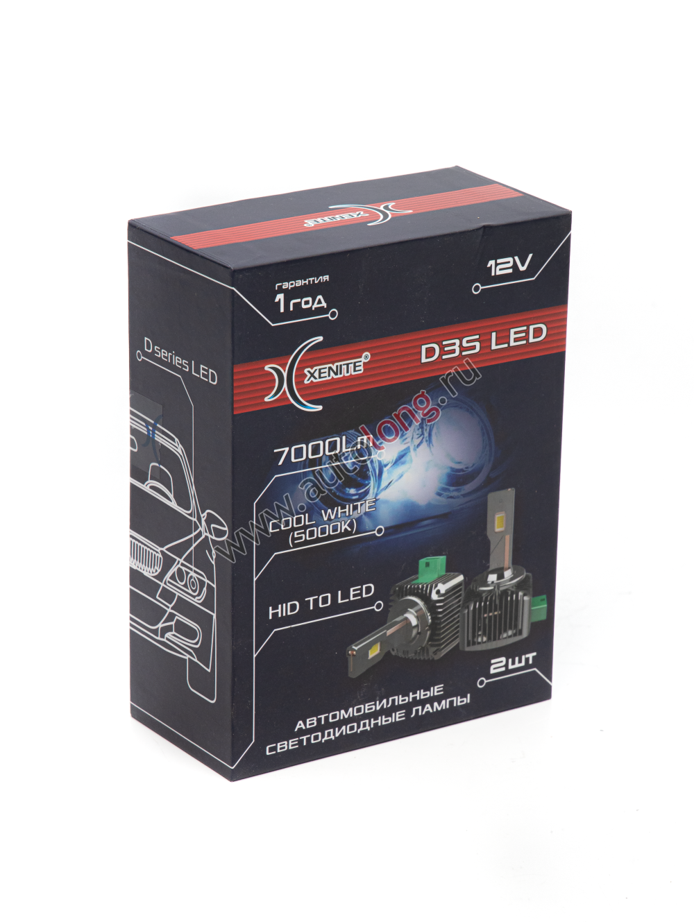 Автомобильные светодиодные лампы 12В XENITE LED D-series D3S (5000K) Яркость 7000Lm (в упаковке 2 шт) Автомобильные светодиодные лампы 12В XENITE LED D-series D3S (5000K) Яркость 7000Lm (в упаковке 2 шт)