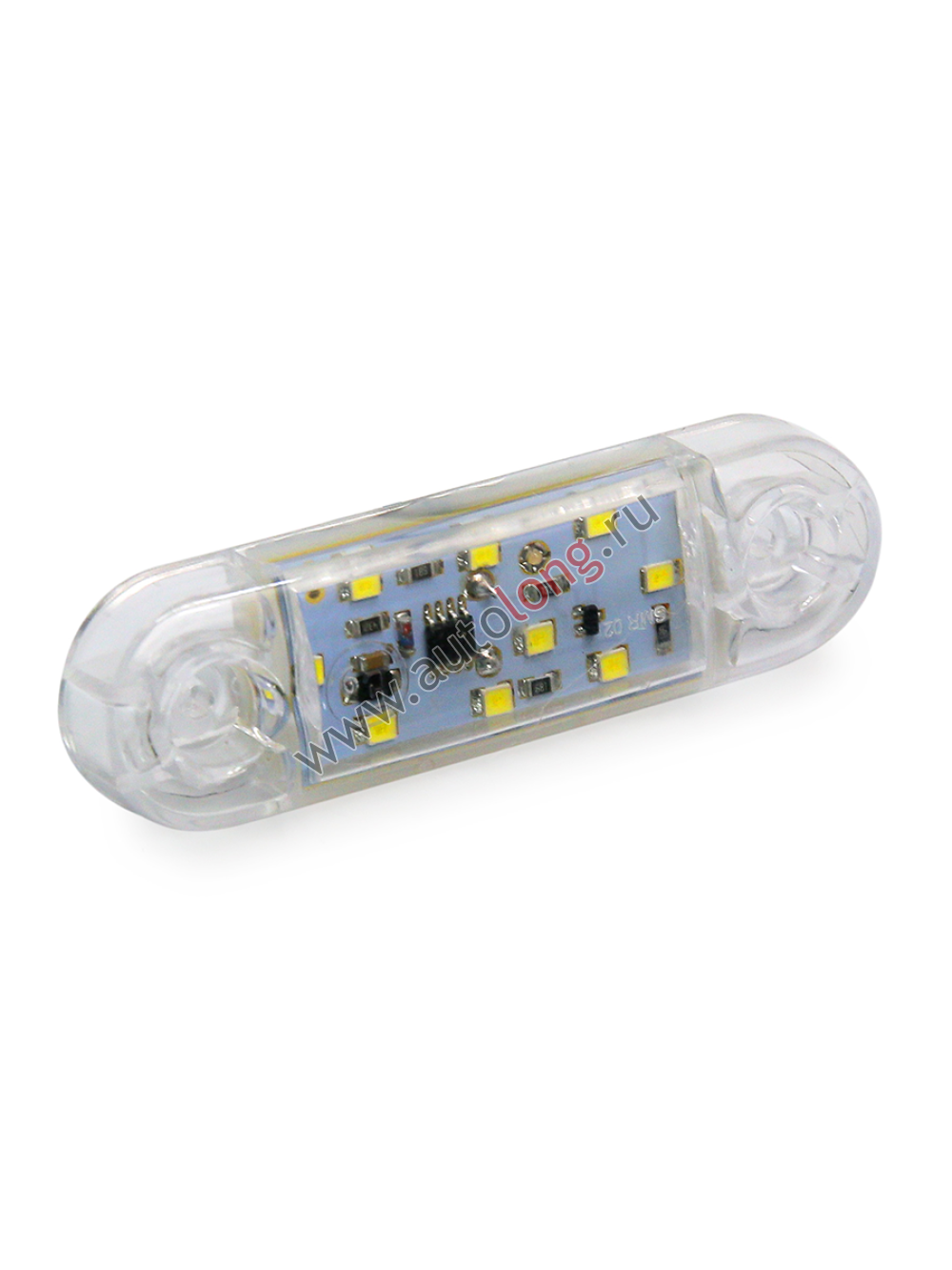 Фонарь габаритный Белый 12-24В 9-ти диодный 4364 LED (короткий) мигающий Фонарь габаритный Белый 12-24В 9-ти диодный 4364 LED (короткий) мигающий