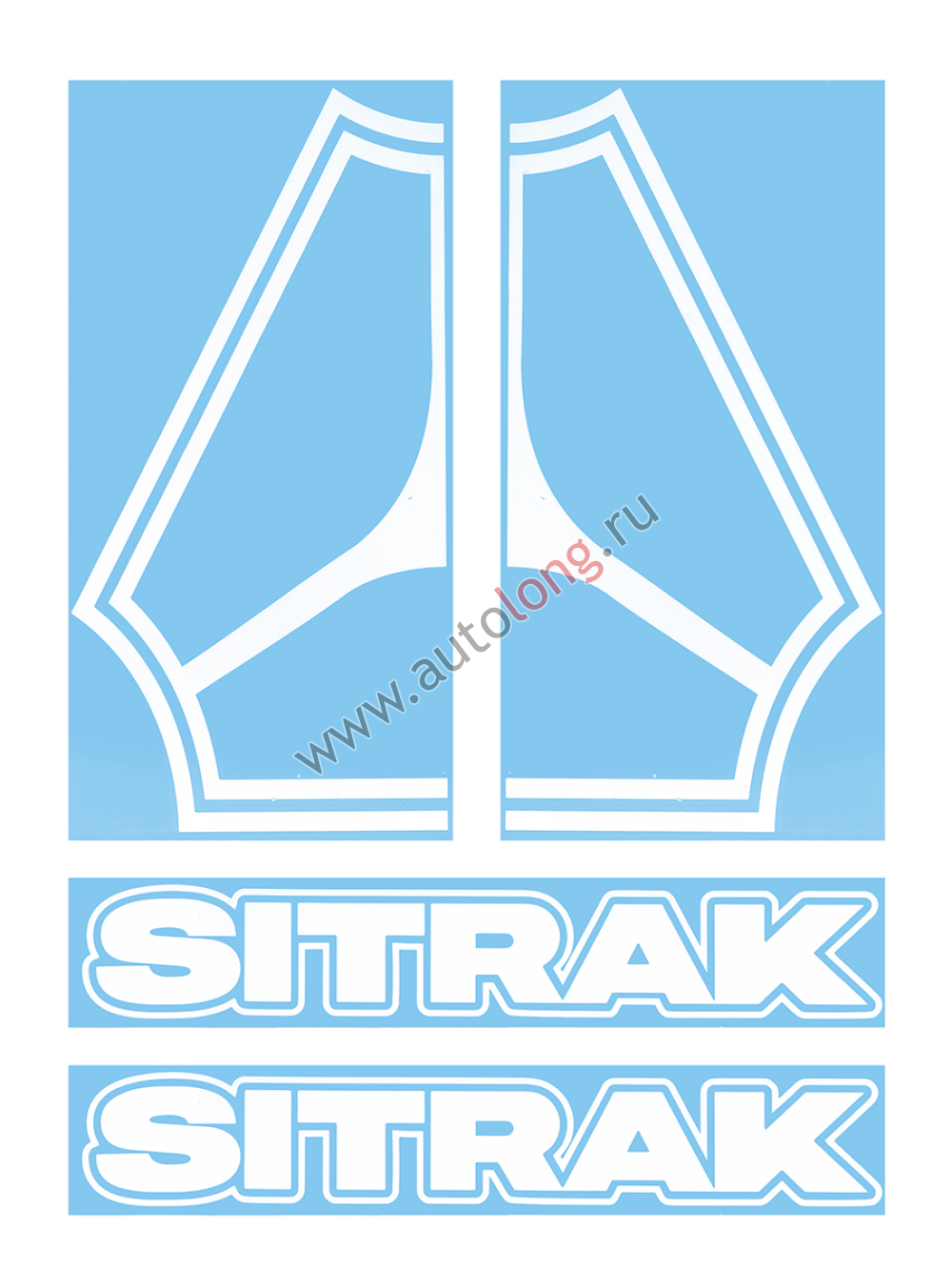 Наклейки на грузовой автомобиль SITRAK вырезанные Белые (45х34 см), комплект на две стороны Наклейки на грузовой автомобиль SITRAK вырезанные Белые (45х34 см), комплект на две стороны