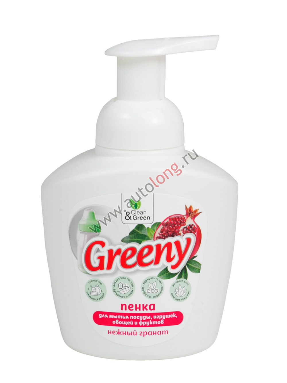 Пенка для мытья посуды, игрушек, овощей и фруктов "Greeny" Нежный ...