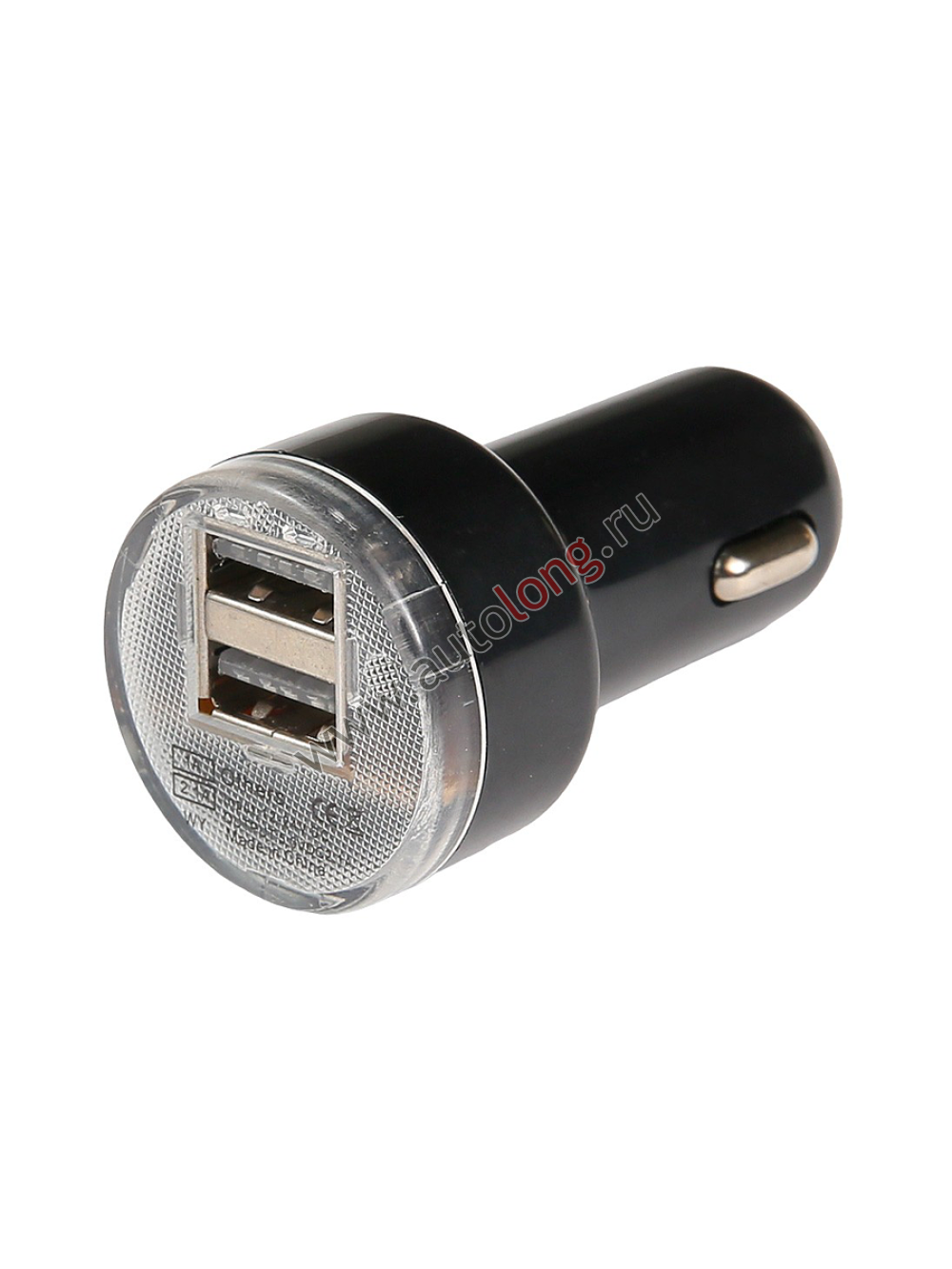 Зарядка в прикуриватель автомобиля с 2 USB разъемами (коротыш) 1А 1А Зарядка в прикуриватель автомобиля с 2 USB разъемами (коротыш) 1А 1А