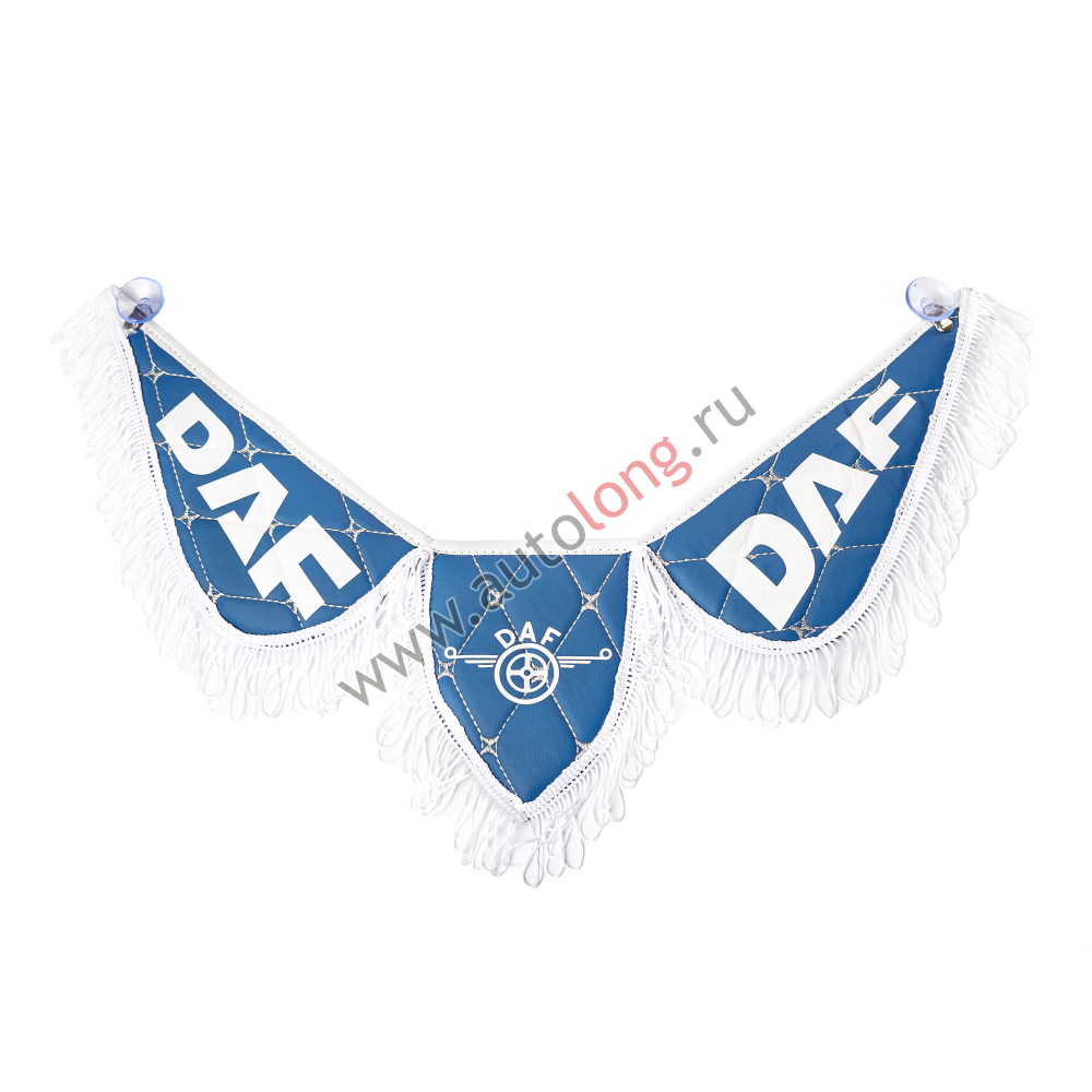 Вымпел тройной DAF эко-кожа синий (на присосках) Вымпел тройной DAF эко-кожа синий (на присосках)