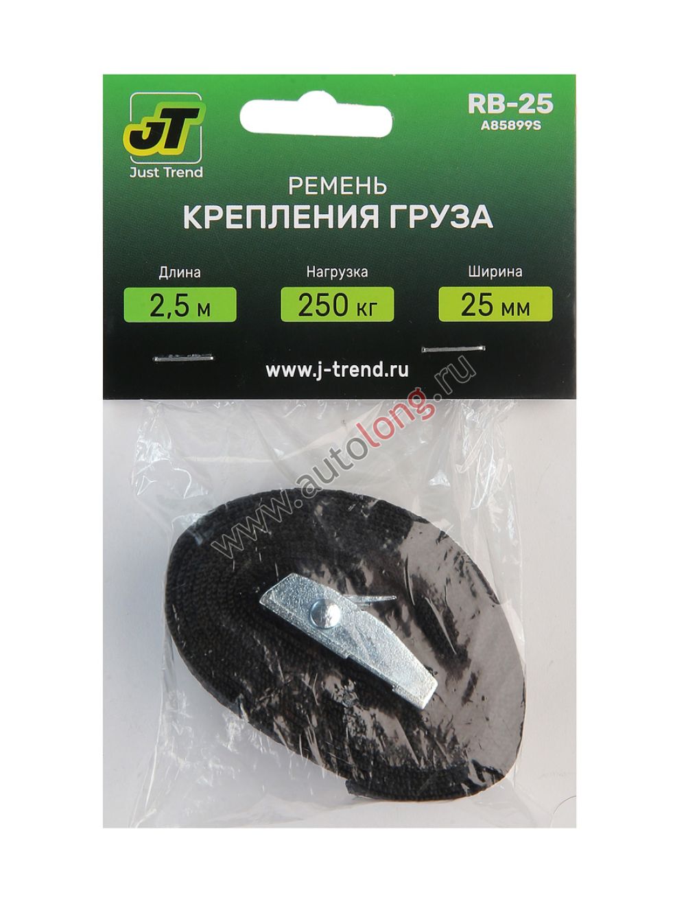 Ремень крепления груза 2.5м х 25мм 250 кг JT RB-25 Ремень крепления груза 2.5м х 25мм 250 кг JT RB-25