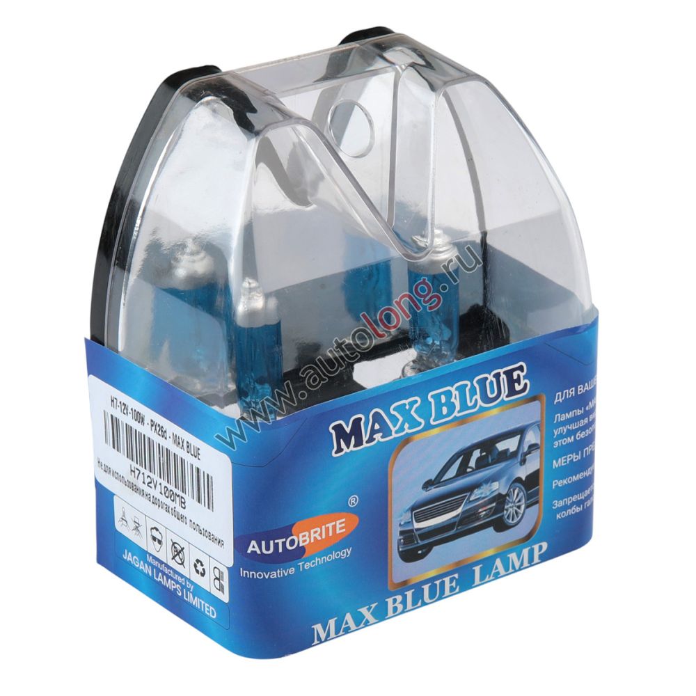 Автолампа галогенная 12В H7 100W-PX26d MAX BLUE Автолампа галогенная 12В H7 100W-PX26d MAX BLUE