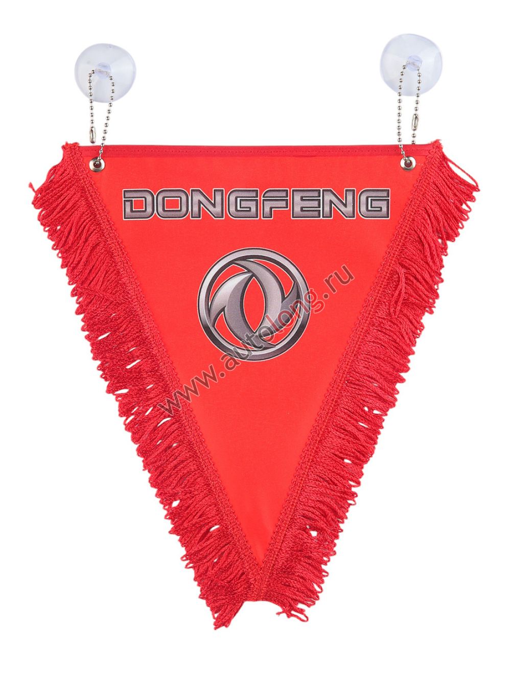 Вымпел автомобильный DONGFENG с бахромой (20х26 см) красный фон Вымпел автомобильный DONGFENG с бахромой (20х26 см) красный фон