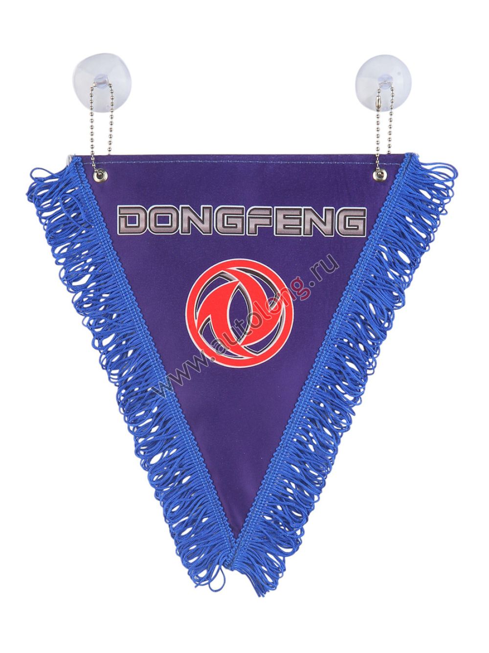 Вымпел автомобильный DONGFENG с бахромой (20х26 см) синий фон Вымпел автомобильный DONGFENG с бахромой (20х26 см) синий фон