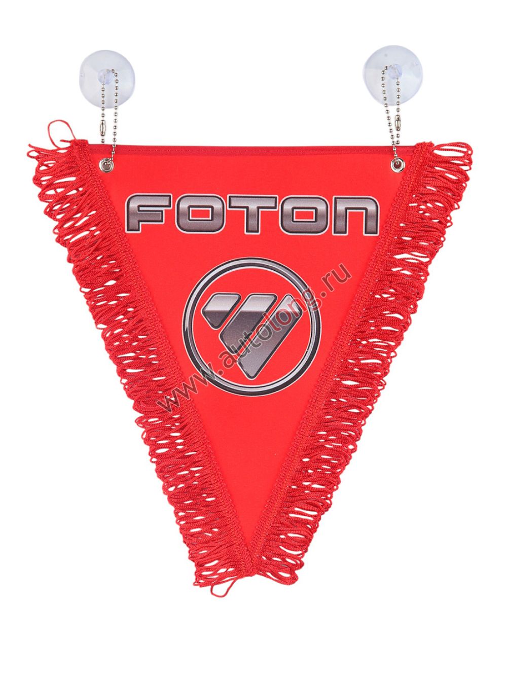 Вымпел автомобильный FOTON с бахромой (20х26 см) красный фон Вымпел автомобильный FOTON с бахромой (20х26 см) красный фон