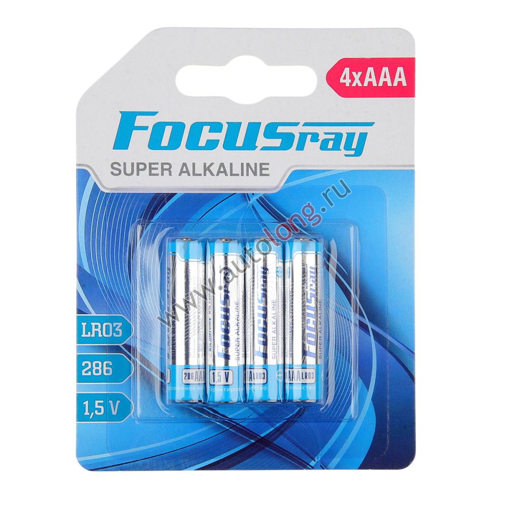 Батарейки мизинчиковые ААА 1,5В FOCUSray SUPER ALKALINE тип LR03/BL4 1/12/144 (4 шт.) в блистере Батарейки мизинчиковые ААА 1,5В FOCUSray SUPER ALKALINE тип LR03/BL4 1/12/144 (4 шт.) в блистере