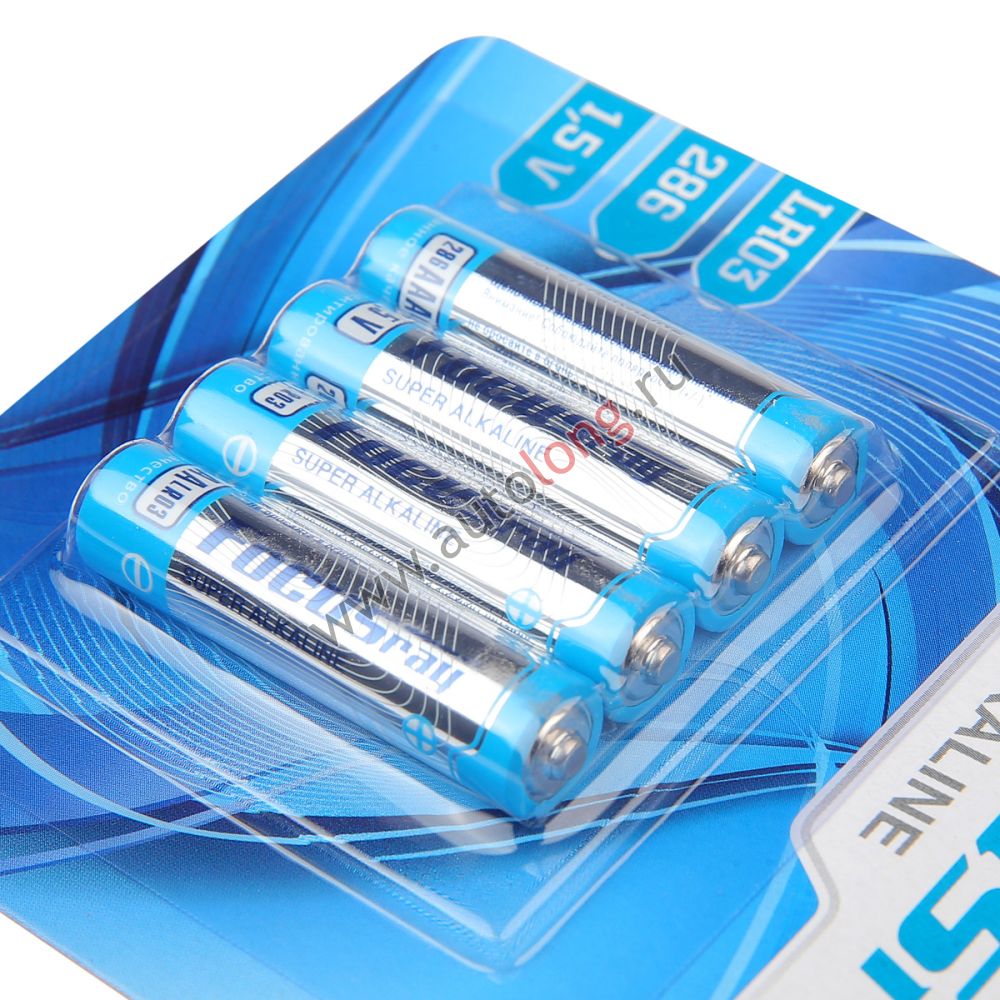 Батарейки мизинчиковые ААА 1,5В FOCUSray SUPER ALKALINE тип LR03/BL4 1/12/144 (4 шт.) в блистере Батарейки мизинчиковые ААА 1,5В FOCUSray SUPER ALKALINE тип LR03/BL4 1/12/144 (4 шт.) в блистере