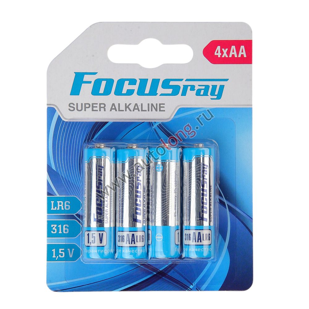 Батарейки пальчиковые АА 1,5В FOCUSray SUPER ALKALINE тип LR6/BL4 1/12/144 (4 шт.) в блистере Батарейки пальчиковые АА 1,5В FOCUSray SUPER ALKALINE тип LR6/BL4 1/12/144 (4 шт.) в блистере