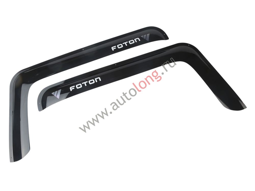 Дефлекторы окон FOTON AUMAN накладные (короткий угол) Черные Дефлекторы окон FOTON AUMAN накладные (короткий угол) Черные