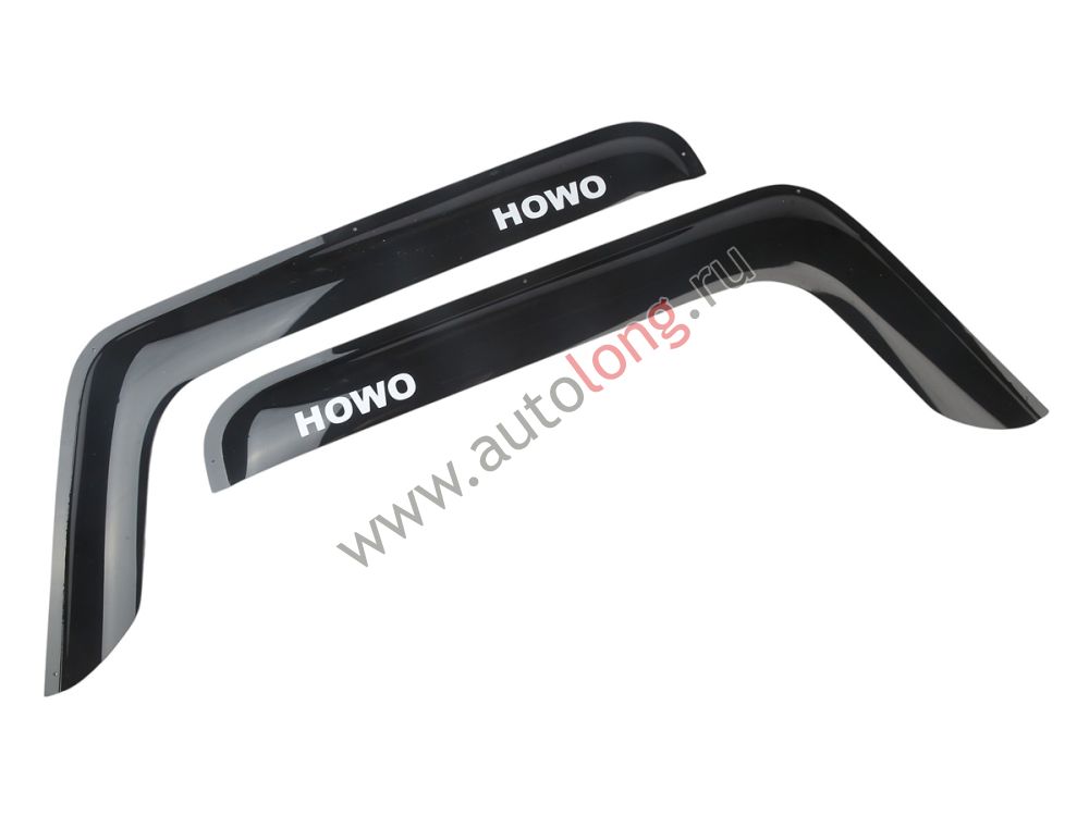 Дефлекторы окон HOWO А7 накладные (короткий угол) Черные Дефлекторы окон HOWO А7 накладные (короткий угол) Черные