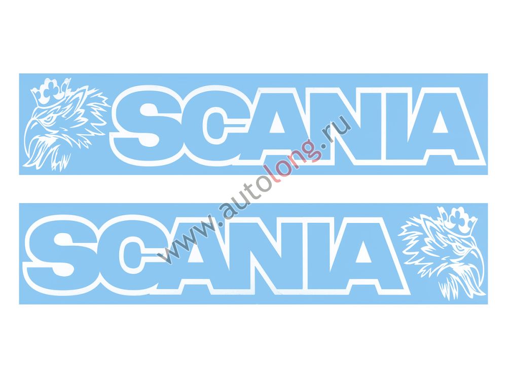 Наклейки на автомобиль SCANIA вырезанные (14х66 см) Белые (комплект 2 шт.) Наклейки на автомобиль SCANIA вырезанные (14х66 см) Белые (комплект 2 шт.)