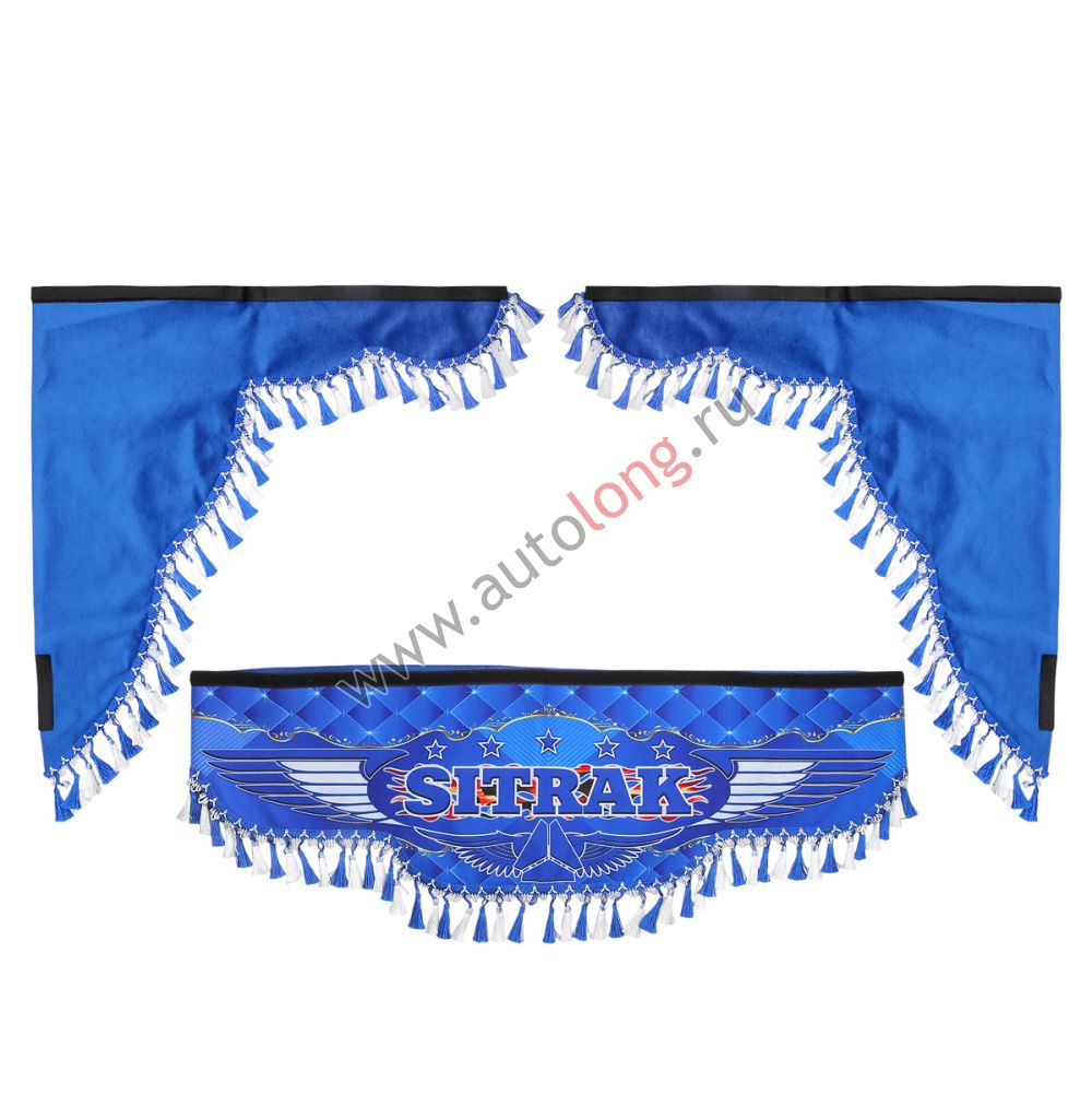 Ламбрекен лобового стекла с боковыми шторками SITRAK синий Ламбрекен лобового стекла с боковыми шторками SITRAK синий