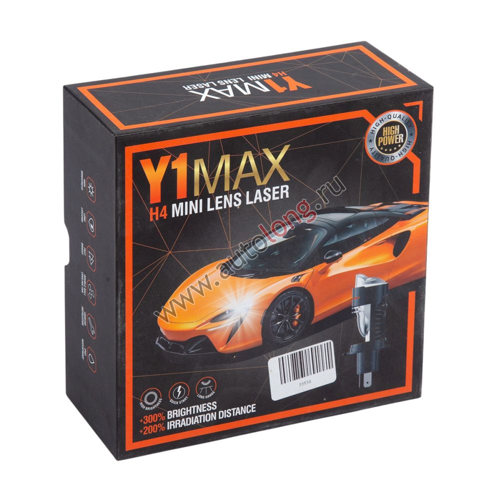 Лазерные светодиодные лампы Y1MAX H4 Mini Lens Laser Лазерные светодиодные лампы Y1MAX H4 Mini Lens Laser