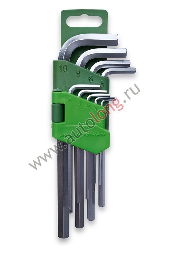 Характеристики товара  шестигранных ключей (9 предметов) 1,5-10 мм
