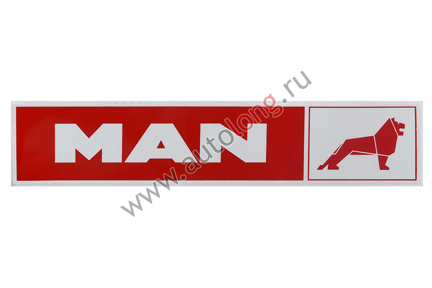 Наклейка светоотражающая MAN эмблема, Правый, Полоски, Красный (407*86mm)